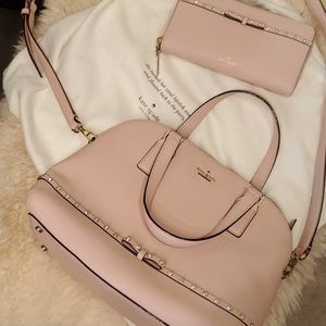 Kate spade used once leather pink purse and wallet